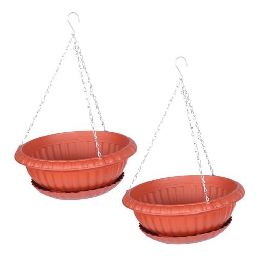 Toyvian 2ensembles Pot De Fleur Suspendu pour Chlorophytum avec Plateau Lot pour Intérieur Et Jardin