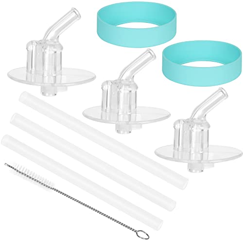 Miracredo Straw kit for Thermos 12 oz Bottles, Replacement Straws For Thermos F401 & F410 Bottle, Come with Silicone Bottom Cover & Straw Brush