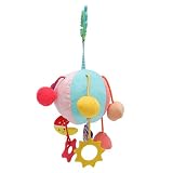 Topiky Sonajero de Juguete con Bola Sensorial para bebé de 0 a 12 Meses, Bola de Agarre Infantil de Tela Suave con Diseño Geométrico de Dibujos Animados, Juguete Educativo de Desarrollo para Recién