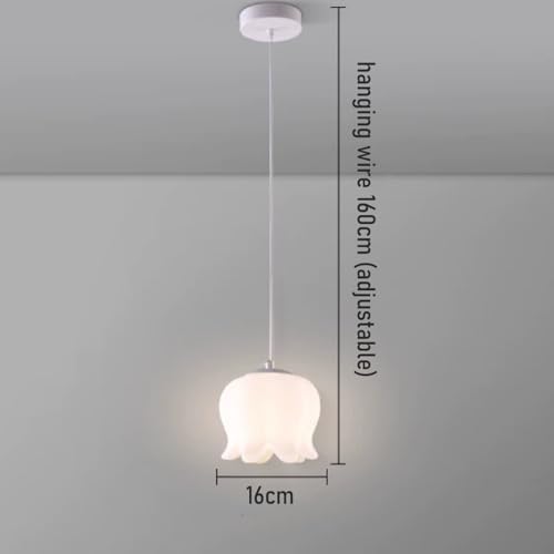 Suspension en verre de forme rétro blanche avec détails soignés