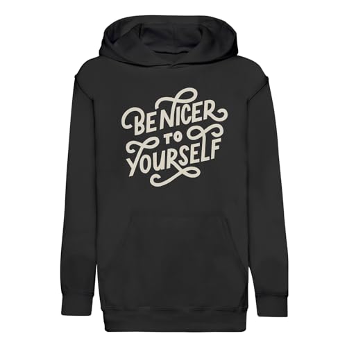 Sweat à capuche enfant be nicer to yourself le message self-care bienveillant