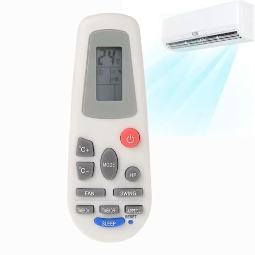 TECHZOCO Mando Universal para Aire Acondicionado, Mando Distancia Aire Acondicionado, Hisense RCH-5028NA RCH-2302NA RCH-3218, Control Remoto LCD Digital, No Incluye Pilas AAA