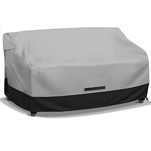 zenicham Fade and Tear Resistant Patio Loveseat Covers, Heavy-Duty Waterproof Outdoor Couch Cover, UV Resistant Outdoor Sofa Cover, Lawn Patio Outdoor Furniture Covers,Gray/Black 79Wx38Dx35H Inch by zenicham - Used condition - US$37.78
