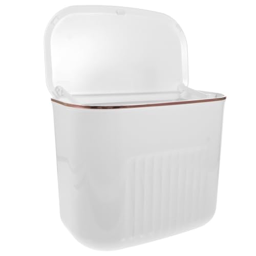 Caneca de basura blanca colgante pequeña para pared