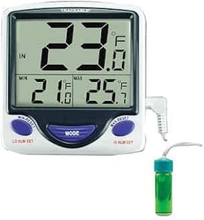 Traceable Jumbo Fridge/Freezer Digital Thermometer with Calibration; 1 5-mL Bottle Probe