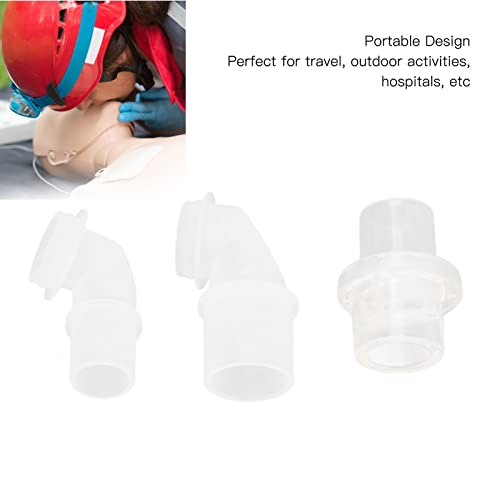Resuscitator Connector, Resuscitator Elbow Elbow Straight Connector Set Replacement Accessory Portable First Aid Kit For Cardiopulmonary Resuscitation Facial Cover Device #TOP2