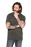JP 1880 Herren große Größen Übergrößen Menswear L-8XL Henley, Basic, Knopfleiste, Halbarm Khaki 3XL 726695120-3XL