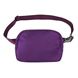 Muka Waist Bag Unisex Fanny Pack, Adjustable Belt Purse Purple Sling Bag for Workout Shopping Travel