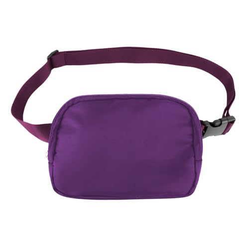 Muka Waist Bag Unisex Fanny Pack, Adjustable Belt Purse Purple Sling Bag for Workout Shopping Travel