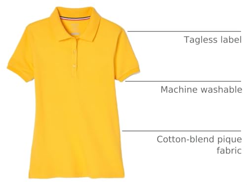 Image of French Toast Women's Juniors' Short Sleeve Stretch Pique Polo Shirt