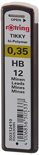 Rotring Replacement Leads For Tikky Mechanical Pencils, 0.35 Mm, Hard Black (Hb) (S0312410) #TOP2