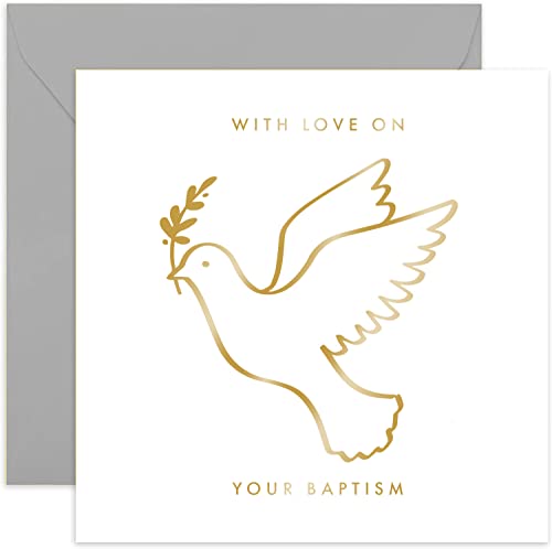 Old English Co. Gold Foil Dove Baptism Card