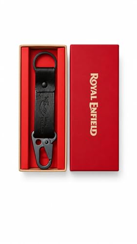 Image of Leather Strap Keychain, Embossed Logo Design, Durable Premium Key Ring for Bike Lovers & Gift Use