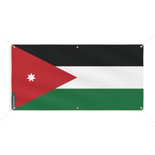 Drapeau de la Jordanie pour mât extérieur 200x400cm à oeillets