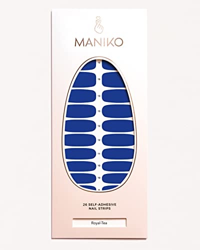 MANIKO ® Royal-Tea - Blau - Selbstklebende Nagelfolie aus Nagellack - Nagelaufkleber für bis zu 4 Anwendungen - Vegan & Lan Cover