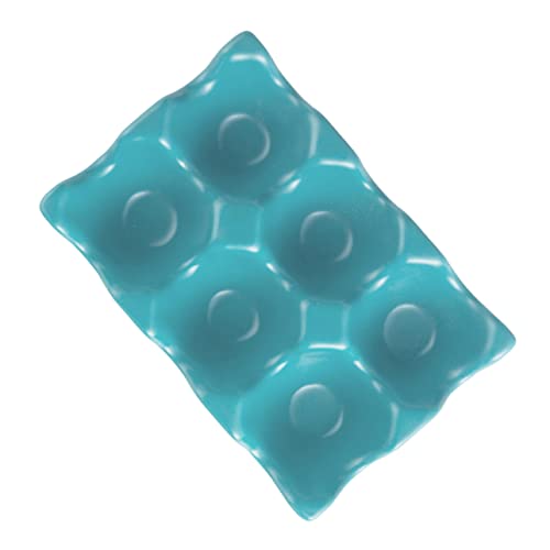 DIYEAH 6cuadrículas Huevera De Cerámica Antideslizante Compartimentos Apta Para Frigorífico y Resistente Golpes Para Almacenamiento De Huevos Cocina