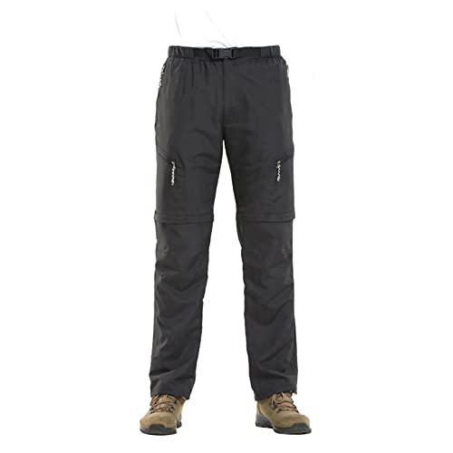 UNeedVog Men's Convertible Hiking Pants Outdoor Lighweight Quick Dry Trousers Fishing Cargo Pants Black