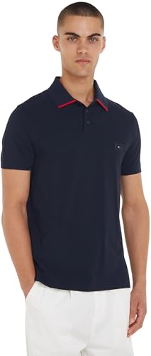 Tommy Hilfiger Herren Poloshirt Kurzarm Regular Fit, Blau (Desert Sky), S