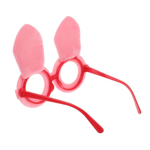 FOMIYES Bunny Ear Eyeglasses Frame Easter Photo Booth Props Party Glasses Decorations Pink