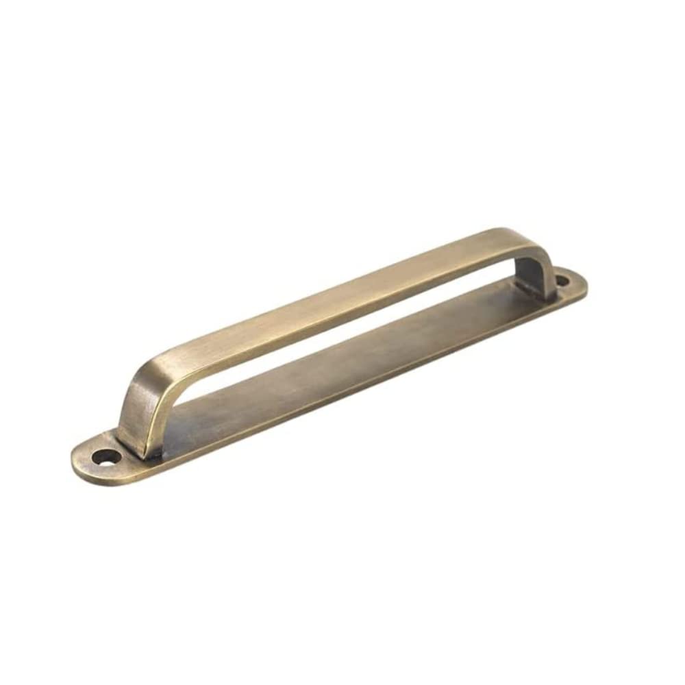 The Foundryman 10.5 Inch Classic D-Shaped Solid Brass Cabinet Handle With Backplate from B&Q