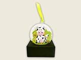 Peut contenir 20g de dragées lot de 5 - BALLOTIN BOULE A DRAGÉES MARIAGE BAPTÊME Vache avec support