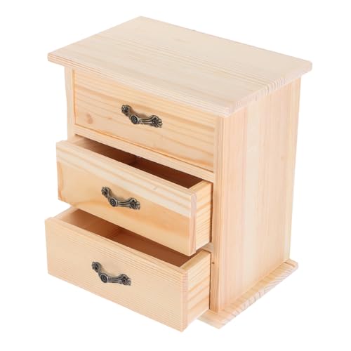 GARIOUANS Cajonera De Madera Mini 3 Cajones
