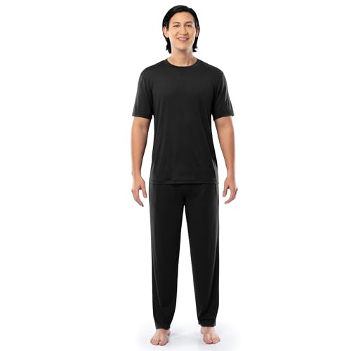 Fruit of the Loom Men's Stretch Mesh Jersey Top and Pant Sleep Pajama Set
