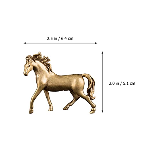 Set de 2 estatuas de caballo de bronce decorativas miniatura 5