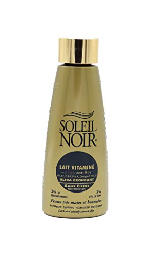 Soleil Noir Lait Vitaminé sans Filtre Ultra Bronzant, Or, 150 ml