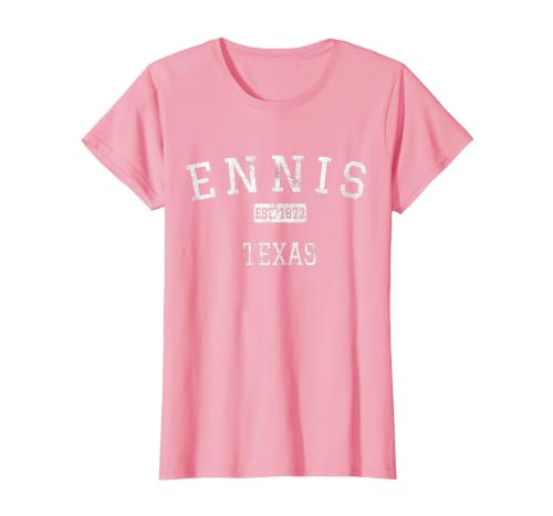 Ennis Texas TX Vintage T-Shirt, Women, Pink, Large