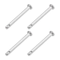 sourcing map 4Stücke Einzelnloch Gabelkopfbolzen Flachkopf 3mm X 30mm 304 rostfrei Stahl Scharnierstift