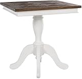 CLP Bistrotisch Holz quadratisch 70x70 cm Grasby, Esstisch für 2 bis 4 Personen, Küchentisch kompakt Shabby Chic rustikal, Farbe:Dunkelbraun
