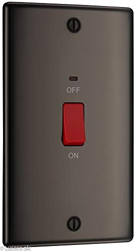 BG Electrical NBS22G-01 Double Switched Power Socket, Brushed Steel, 13 Amp