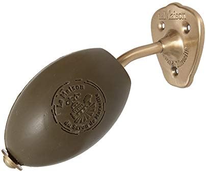 Wall Mounted Rotating French Soap Holder - Brass Finish- with Savon de Marseille Argan 0il Soap 270g