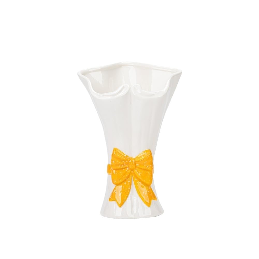 Afgfghes A Vase For Flowers Ceramic Vase Bow Expanded Vase Flower Rrangement Desktop Decoration Ornaments Decorations For Living Room