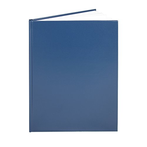 BookFactory Large Blue Blank Notebook, Hardbound, 96 Pages