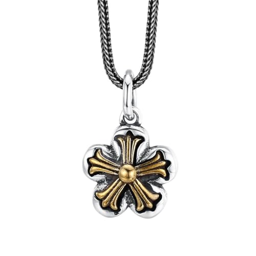 Colgante de flor plata 925 perfecto para realzar tu look de oficina moderno