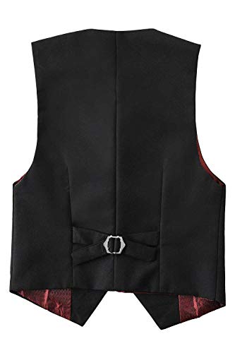 Addneo Suits For Boys Christmas Outfits Kids Gift Black Dress Pants Vest White Shirt Boys Suits Size 2T #TOP3