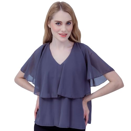ChillSabai Blusa de lactancia para mujer – Blusa corta de gasa con mangas y cremallera – Elegante, oculta la figura y agradable a la piel, moda de lactancia para verano e invierno, gris, Tallaúnica