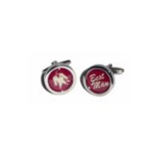 Mancuernillas redondas burdeos para hombre GTR miniatura 1