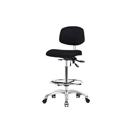 Chaise de salle blanche en vinyle bleu et chrome Thomas ECOM - 2