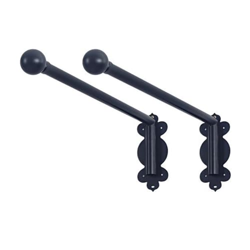 RSBFER 2pcs Swing Arm Window Curtain Rod, Heavy Duty Movable Window Curtain Display Stand for Store Kitchen Bathroom,Black,50cm/20in