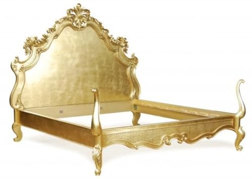 Casa Padrino Barock Bett Lusso Superior Gold 180 x 200 cm aus der Luxus Kollektion