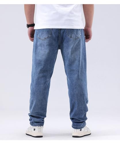 HBER Men's Relaxed Fit Stretch Jeans Tapered Leg Mid Waist Flex Work Casual Denim Pants2