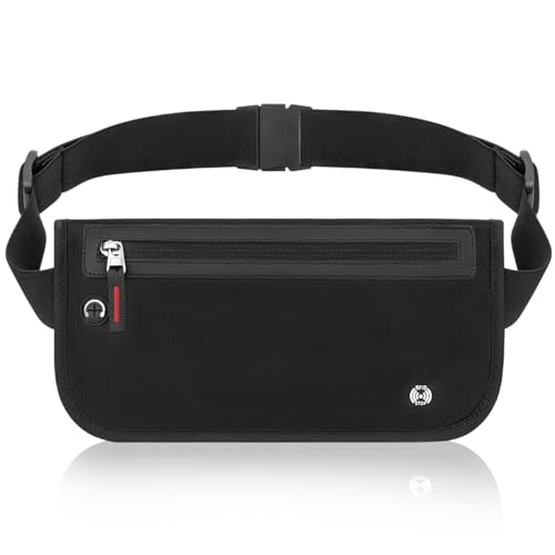 Mellbree セキュリティポーチ スキミング防止 防犯グッズ ウエストポーチ スリ対策 海外旅行用 貴重品ポーチ 薄型軽量 RFIDブロック 多機能収納 メンズ/レディース対応 防水仕様 旅行便利グッズ 防犯バッグ シークレットポーチ 日常/ランニング