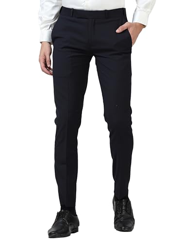 Image of Mc Henry Men's Solid Techno Flex 2-inch Waist Expandable Premium Luxurious Wrinkle Free Slim Fit Trousers