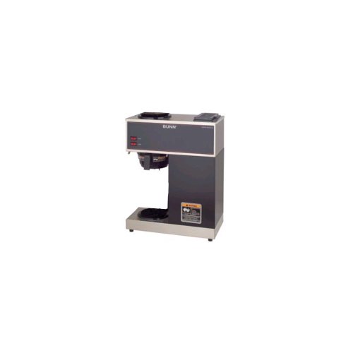 BUNN® Pour-O-Matic Two-Burner Pour-Over Coffee Brewer, Stainless Steel, Black