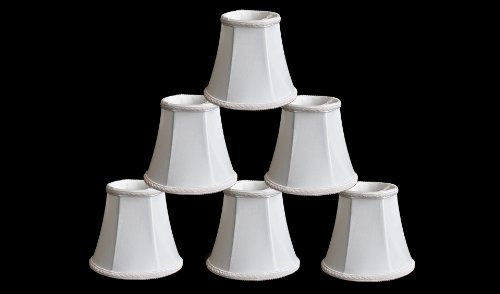 Urbanest Set of 6 Chandelier Mini Lamp Shade 5-inch, Bell, Clip On, Off White