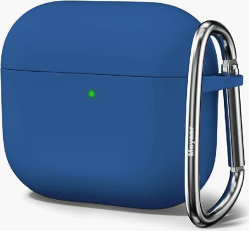Image of Meyaar for Apple AirPods Pro 3 Case Cover with Keychain, Soft Skin Silicone Case Cover, Full Protective Case Cover Compatible with AirPods Pro (3rd Generation) Case 2025 (Neavy Blue)