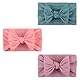 YOCDNOV 3 Stück Baby Haarband- Cotton Stirnbänder baby High Elastisches stirnband baby mädchen,Girls Elastic Nylon Headband with Bow, Neugeborene Kleinkinder Babyschmuck(Marineblau + Rosa + Lila)